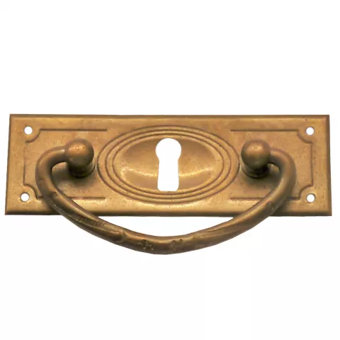 Griffschild mit Schlsselloch Messingblech 95 x 30mm