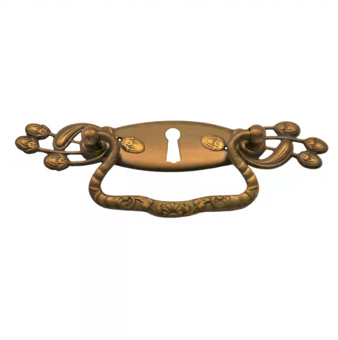 Griffschild mit Schlsselloch Messingblech 145 x 26mm