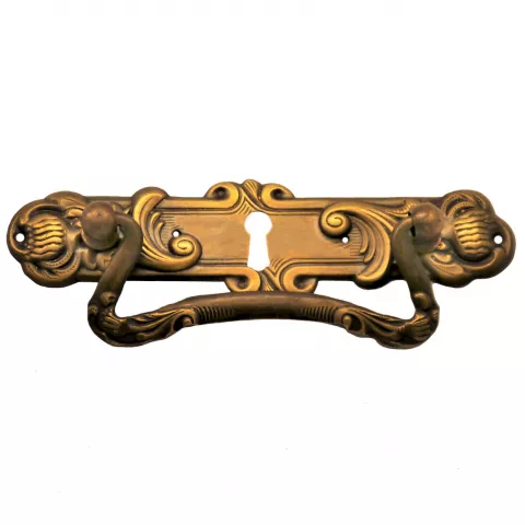 Griffschild mit Schlüsselloch 120 x 30mm Messingblech