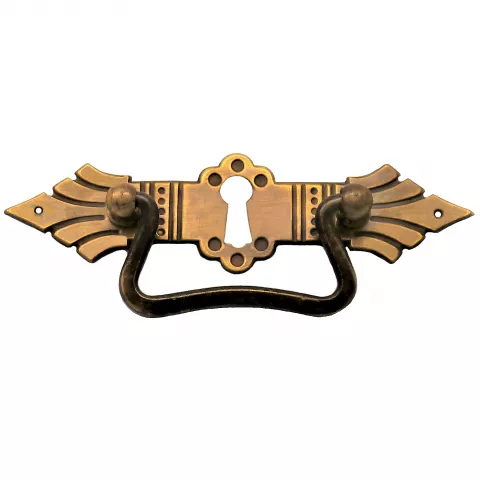 Griffschild mit Schlüsselloch 120 x 31mm Messingblech