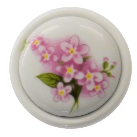 Möbelknopf Blumenbouquet Porzellan Durchmesser 33mm