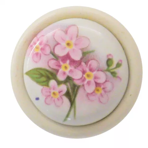 Knopf mit floralem Motiv Porzellan Durchmesser 30mm