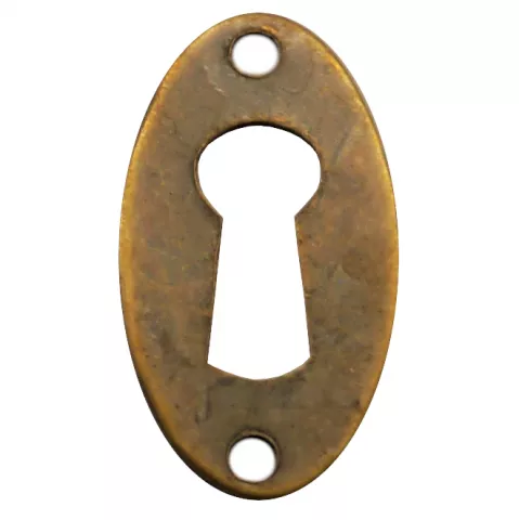 Schlossbuchse altvermessingt patiniert 17 x 35mm