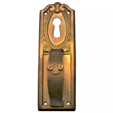 Griffschild mit Schlüsselloch Messingblech 30 x 90mm