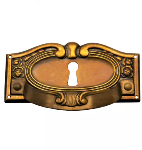 Griffschild mit Schlsselloch Messingblech 85 x 40mm