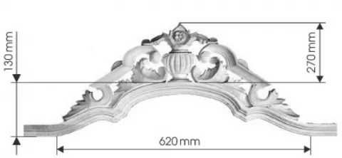 Schrankkrone aus Linde in 1600mm