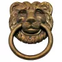Zierbeschlag Lwenkopf und Ringgriff Messingguss 53 x 51mm