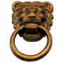 Zierbeschlag mit Lwenkopf Ringgriff Messingguss 40 x 36mm