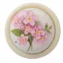 Knopf mit floralem Motiv Porzellan Durchmesser 30mm