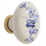 Mbelknopf florales Motiv Messing Porzellan 35 x 25mm