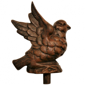 Zierteil 75 x 90mm Vogelfigur Spezialmasse Nussbaum rötlich