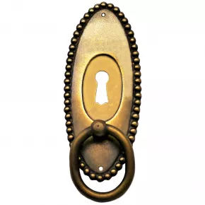 Griffschild mit Schlsselloch Ringgriff Messingblech 40 x 100mm