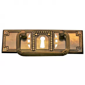 Griffschild mit Schlsselloch Messingblech 105 x 35mm