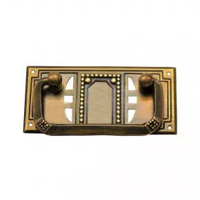 Griffschild patiniert Messingblech 85 x 40mm