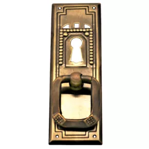 Griffschild mit Schlsselloch Messingblech 28 x 82mm