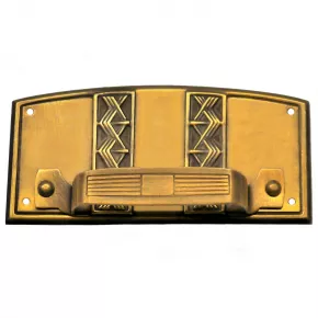 Griffschild aus Messingblech 85 x 40mm