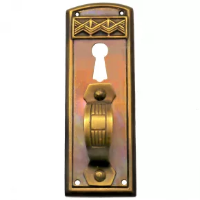 Griffschild mit Schlsselloch Messingblech 28 x 83mm