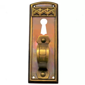 Griffschild mit Schlsselloch Messingblech 30 x 95mm