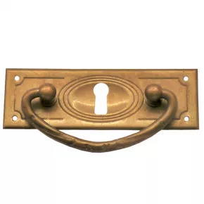 Griffschild mit Schlsselloch Messingblech 95 x 30mm