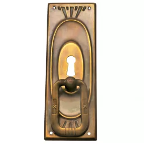 Griffschild mit Schlsselloch Messingblech 37 x 112mm