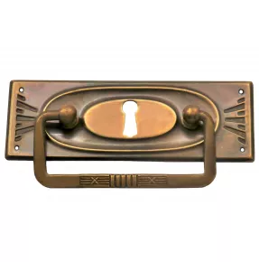 Griffschild mit Schlsselloch Messingblech 112 x 37mm