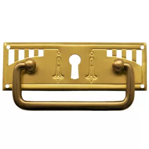 Griffschild mit Schlsselloch Messingblech 95 x 35mm