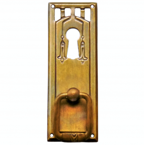 Griffschild mit Schlüsselloch Messingblech 28 x 80mm
