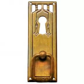 Griffschild mit Schlsselloch Messingblech 28 x 80mm