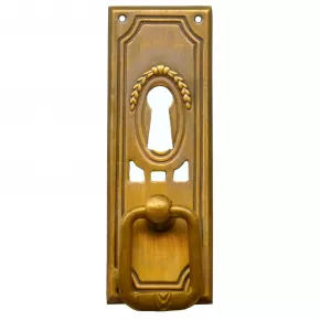 Griffschild mit Schlsselloch Messingblech 27 x 79mm