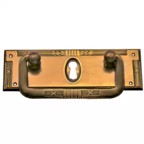 Griffschild mit Schlsselloch Messingblech 93 x 30mm