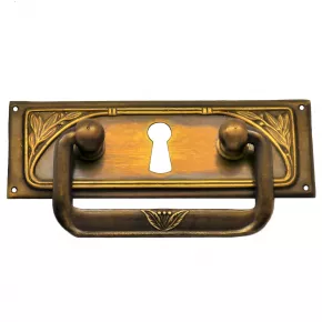 Griffschild mit Schlsselloch Messingblech 83 x 30mm