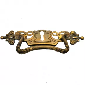 Griffschild mit Schlsselloch Messingblech 128 x 26mm