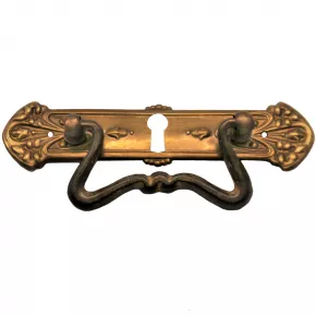 Griffschild mit Schlsselloch Messingblech 120 x 30mm