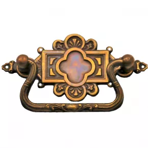 Griff mit Schild Messingblech 95 x 48mm