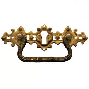 Griffschild mit Schlsselloch Messingblech 108 x 35mm