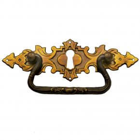 Griffschild mit Schlsselloch 128 x 42mm Messingblech