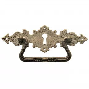 Griffschild mit Schlsselloch Messingblech 128 x 42mm altverzinnt