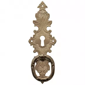 Griffschild mit Schlsselloch Messingblech 43 x 128mm vernickelt