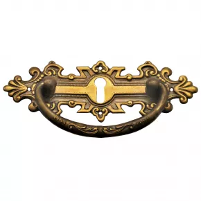 Griffschild mit Schlsselloch Messingblech 116 x 38mm