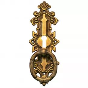 Griffschild mit Schlsselloch Messingblech 38 x 116mm