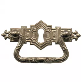 Griffschild mit Schlsselloch Messingblech 80 x 30mm vernickelt