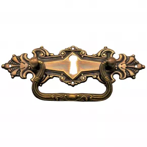 Griffschild mit Schlsselloch Messingblech 120 x 35mm