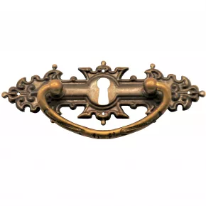 Griffschild mit Schlsselloch Messingblech 118 x 40mm