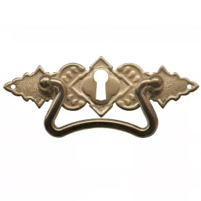 Griffschild vernickelt mit Schlsselloch Messingblech 105 x 35mm