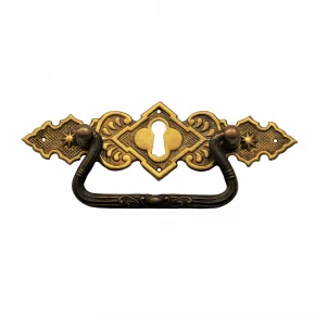 Griffschild mit Schlsselloch Messingblech 128 x 38mm