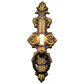 Griffschild mit Schlsselloch Messingblech 40 x 116mm