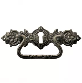 Griffschild mit Schlsselloch Messingblech 120 x 35mm altverzinnt