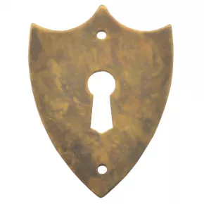 Schlsselschild Messingblech Eisen antik 43 x 57mm