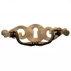 Griffschild mit Schlsselloch Messingblech Eisen 125 x 37mm