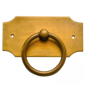 Griffschild Ringgriff Messing patiniert 63 x 32mm